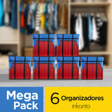 Mega Pack de 6 Cajas Organizadoras color Rojo con Azul, Inkanto