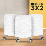 3x2 Maleta de Viaje Luna, color Blanco 34x21x50cm
