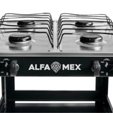 Parrilla de Estante Alfamex 4 Quemadores Negra 412