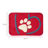 TAPETE PARA MASCOTA LOVE ROJO 40X60CM
