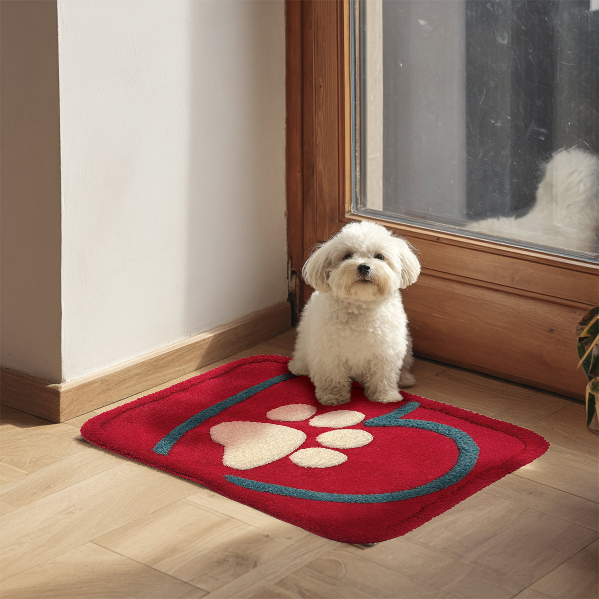 TAPETE PARA MASCOTA LOVE ROJO 40X60CM