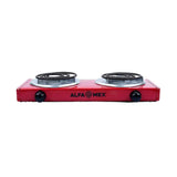 Parrilla Eléctrica Alfamex 2 Quemadores Roja B762-5