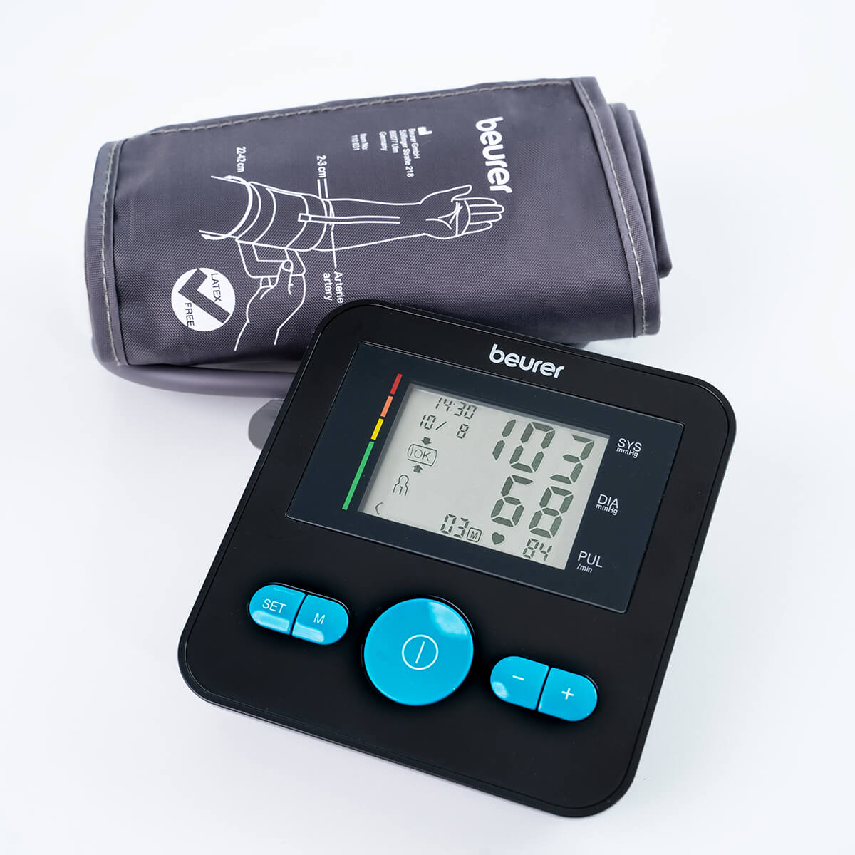 Monitor de presión arterial baumanómetro digital de brazo con detector de arritmias BM27SBF23 - Marca Beurer