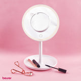 Espejo con Luz LED y Sensor Touch para Maquillarse, Incluye Espejo Magnético Extra de 5 Aumentos / BS45 Marca beurer®