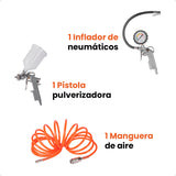 Compresor de aire, lubricado, horizontal 24L 2HP 110V 115psi (+kit) DAEWOO