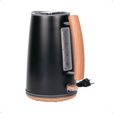 Hervidor Electrico Inalambrico Negro Con Madera