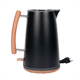 Hervidor Electrico Inalambrico Negro Con Madera