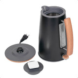 Hervidor Electrico Inalambrico Negro Con Madera