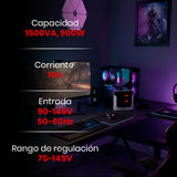 Regulador de Voltaje 1500VA-900W 2 contactos, ENERGIZER