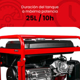 Generador de luz portátil 5.5 kW 389CC 25L Regulador Voltaje Arr Man ENERGIZER