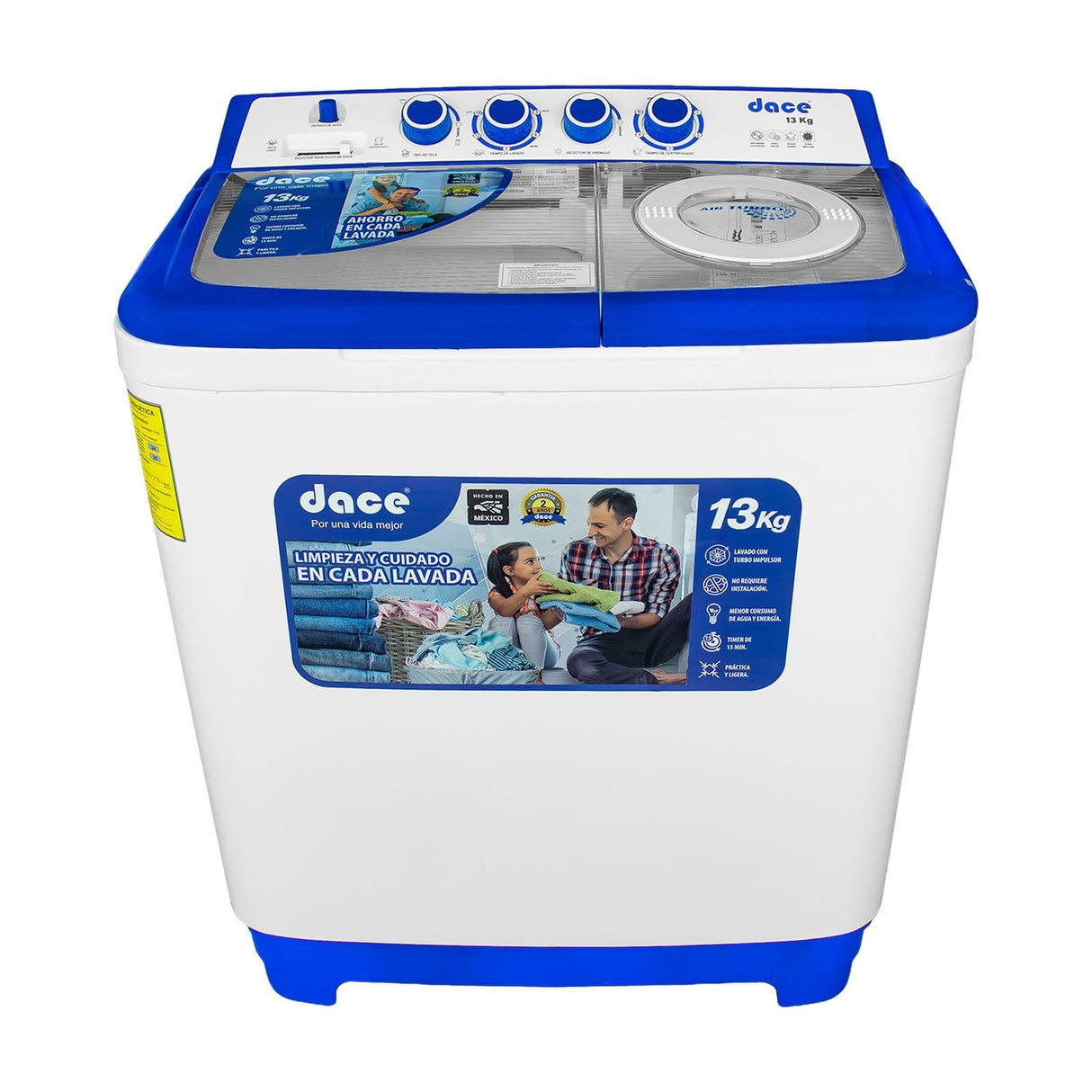 Lavadora Dace 13 Kilos Doble Tina Blanca LS13061PPBA