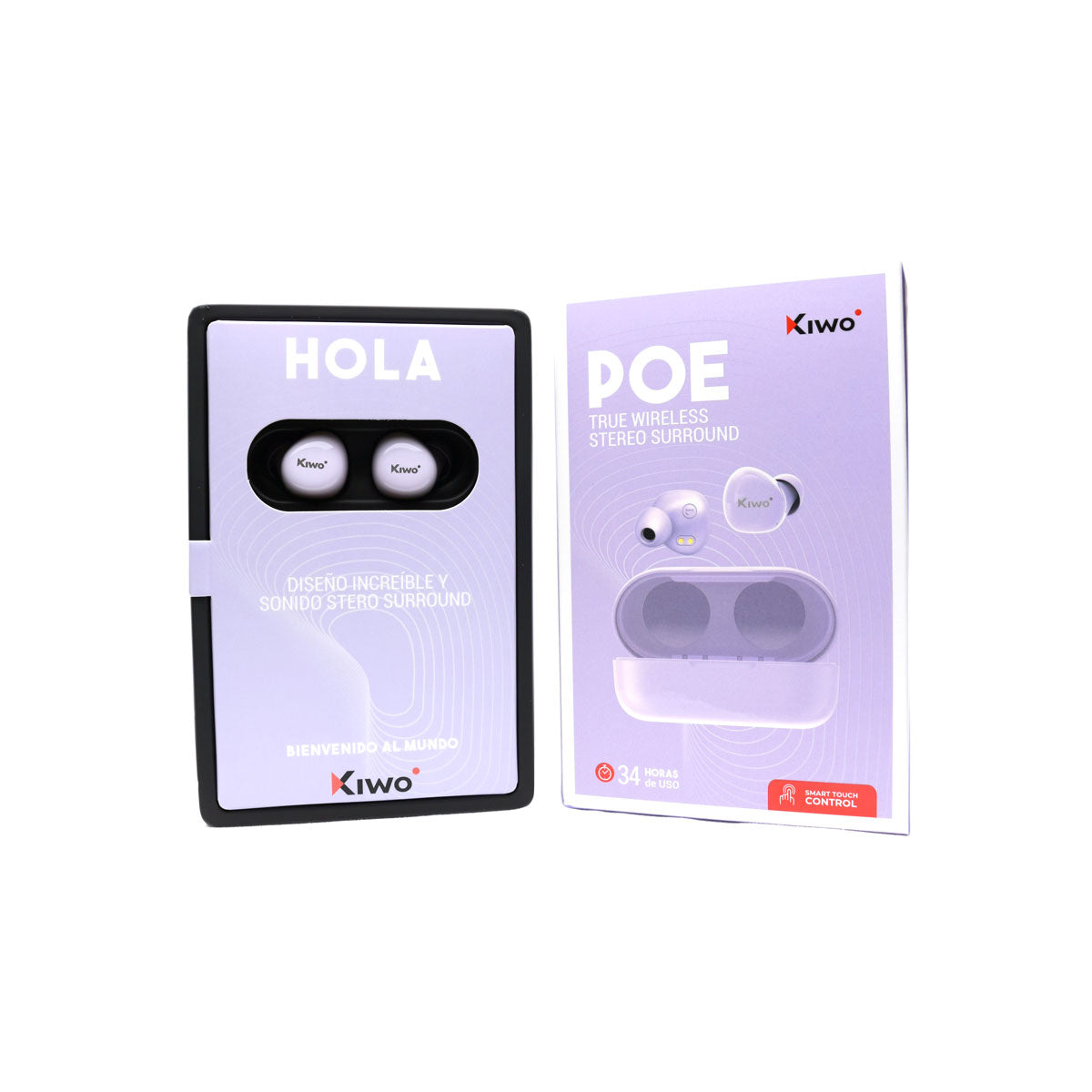 Audí­fonos Inalámbricos True Wireless Poe color Lila, Kiwo