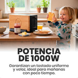 Tostador de Bambú de 2 Ranuras Extra Largas con Niveles Ajustables y Funciones Inteligentes