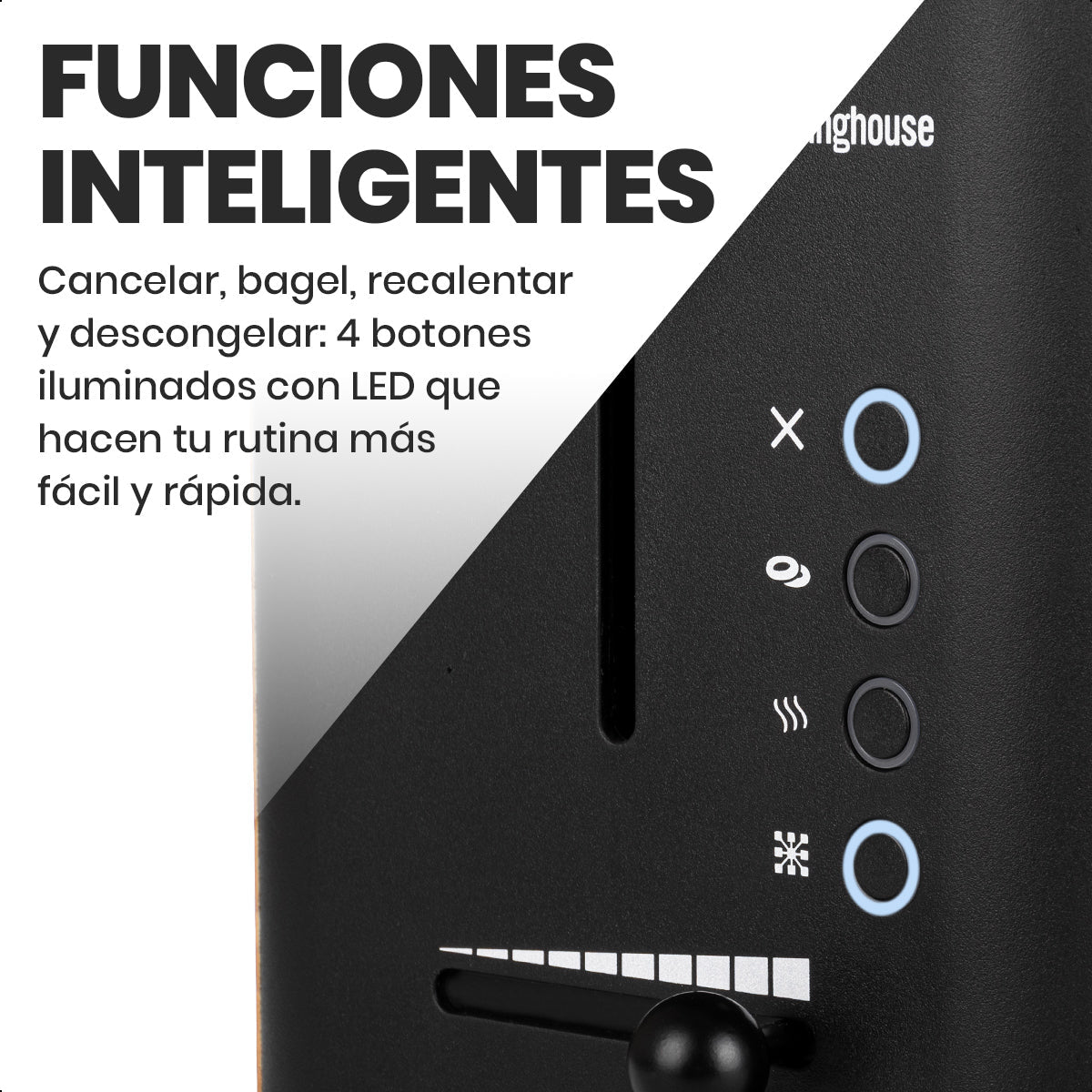 Tostador de Bambú de 2 Ranuras Extra Largas con Niveles Ajustables y Funciones Inteligentes