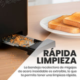 Tostador de Bambú de 2 Ranuras Extra Largas con Niveles Ajustables y Funciones Inteligentes