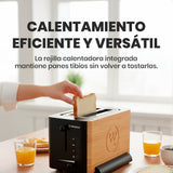 Tostador de Bambú de 2 Ranuras Extra Largas con Niveles Ajustables y Funciones Inteligentes