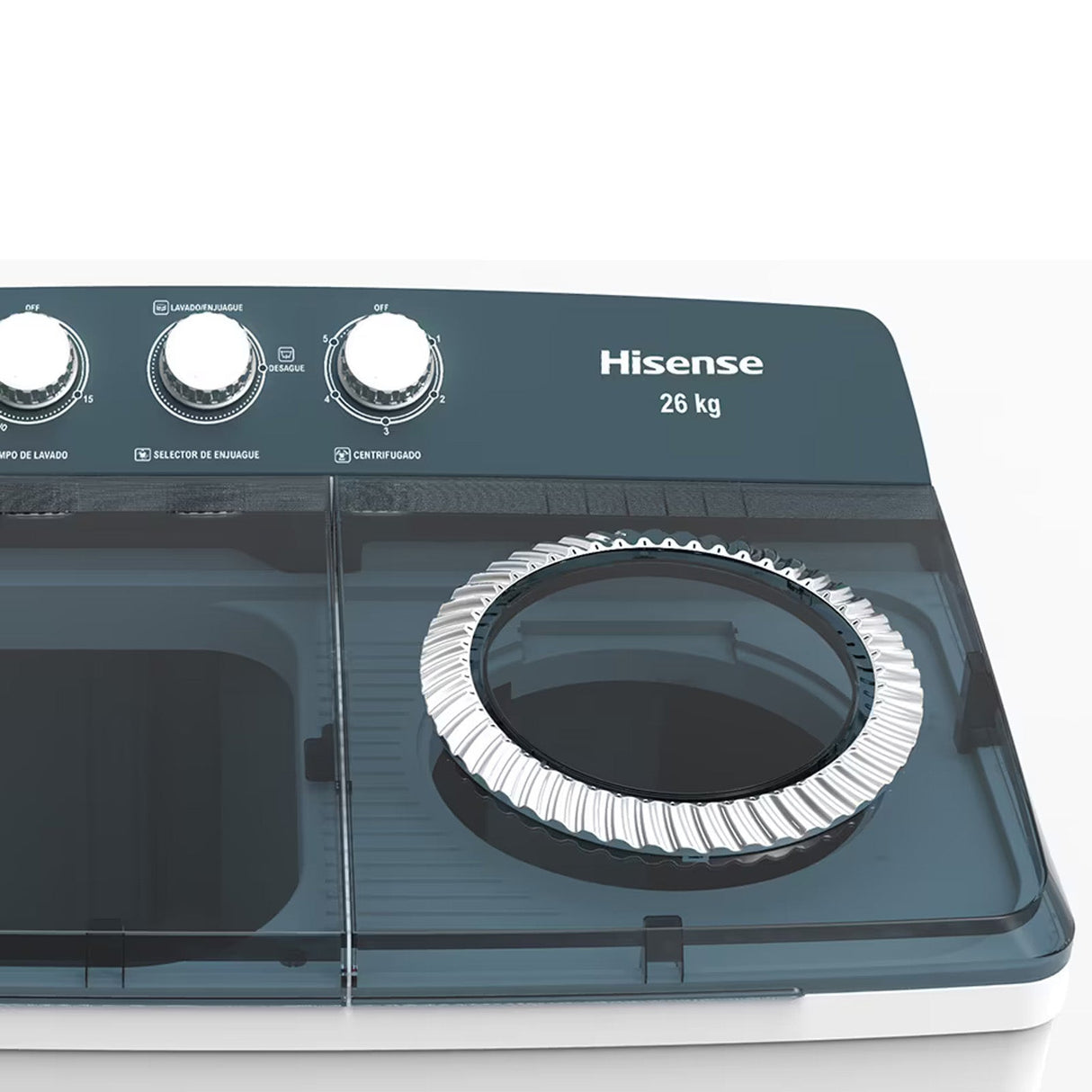 Lavadora Semiautomática Doble Tina 26 Kilos Hisense WSA2601PX