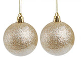 Esferas Bicolor Glitter, Color Dorado, 2 pzas