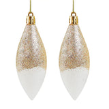 Esferas Bicolor Glitter Alargadas, Color Dorado, 2 pzas