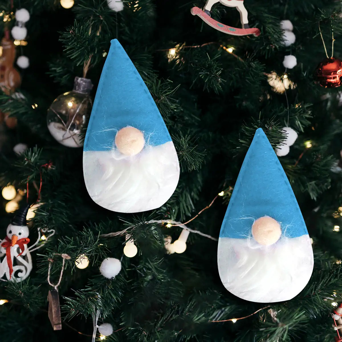 Mini Gnomos Decorativos, Color Azul, 2 pzas