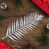 Hoja Decorativa, Glitter, Color Plateado, 80 cm