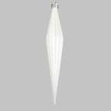 Esferas Navideñas, Forma Diamante Largo, Color Blanco, 2 pzas