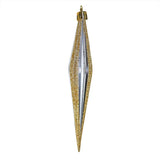 Esferas Navideñas, Forma Diamante Largo, Color Oro, 2 pzas