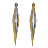 Esferas Navideñas, Forma Diamante Largo, Color Oro, 2 pzas