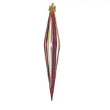 Esferas Navideñas, Forma Diamante Largo, Color Dorado con Glitter, 2 pzas
