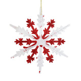 Copo de Nieve, Plástico y Glitter, Color Rojo, 16 cm