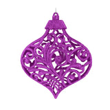 Ornamento Navideño con Glitter, Color Morado, 17 cm