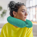 Almohada de Viaje, Color Verde, Ergonómica