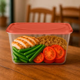 Contenedor de Plástico, Tapa Naranja, 800 ml
