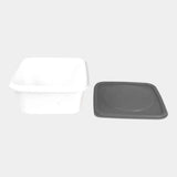 Contenedor de Plástico Blanco, Tapa Gris, 280 ml