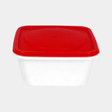 Contenedor de Plástico Blanco, Tapa Roja, 280 ml