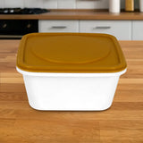 Contenedor de Plástico Blanco, Tapa Amarilla, 280 ml