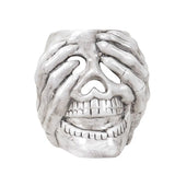 Calavera y Manos, Portavela, Color Blanco
