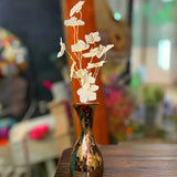 Vara con Flores Artificiales, Color Beige