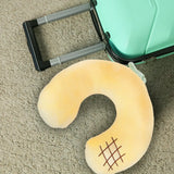 Almohada de Viaje Ergonómica, Color Amarillo y Café