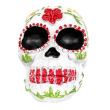 Cráneo, Figura de Cerámica, Flores, Colores