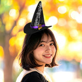Diadema, Sombrero de Bruja, Color Negro y Naranja