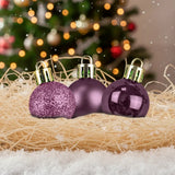 Kit de 12 Esferas Navideñas, Color Rosa