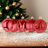 Kit de 30 Esferas Navideñas, Color Rojo