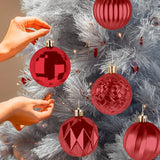 Kit de 30 Esferas Navideñas, Color Rojo