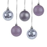 Kit de 5 Esferas Navideñas, Color Lila