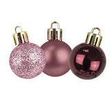 Kit de Esferas Navideñas, 9 pzas, Color Vino