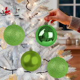 Kit de Esferas Navideñas, 4 pzas, Color Verde Claro