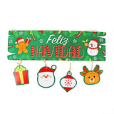Letrero Colgante "Feliz Navidad" para Puerta, Color Verde