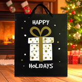 Bolsa de Regalo Navideña "Happy Holidays" Color Negro