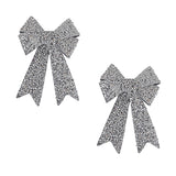 Moño Decorativo, Lentejuelas, Color Gris, 2 pzas